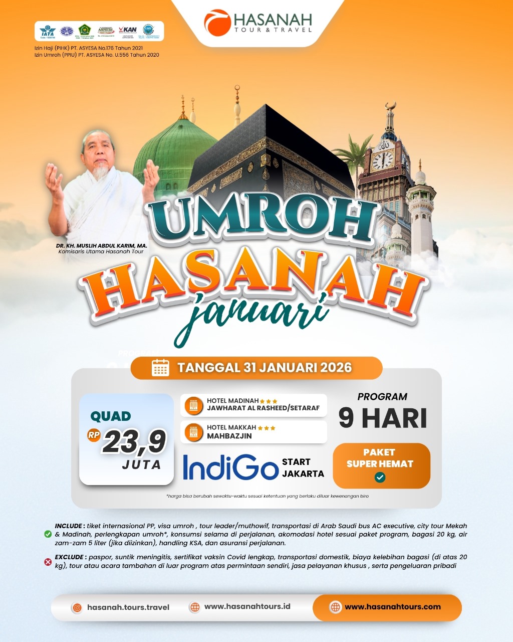Umroh Super Hemat Hasanah 31 Jan 2026