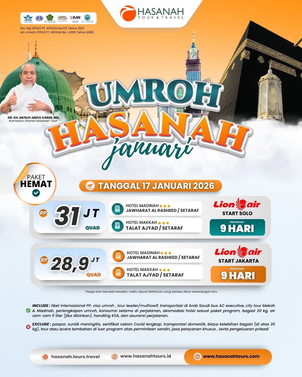 Umroh Hemat Hasanah 17 Jan 2026