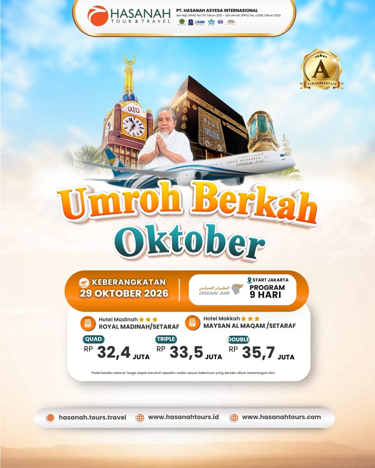 Umroh Berkah Oktober 29 Oktober 2026