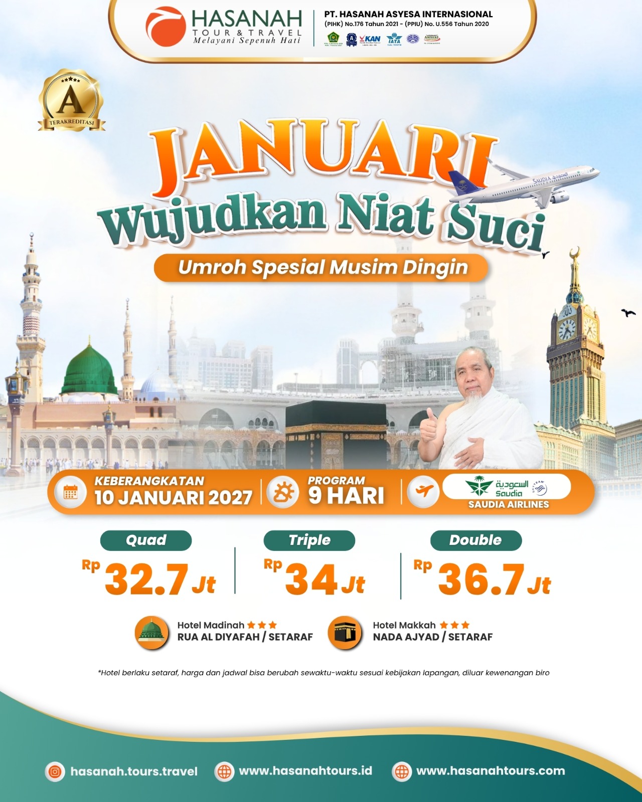 Umroh Spesial Musim dingin 10 Januari 2027