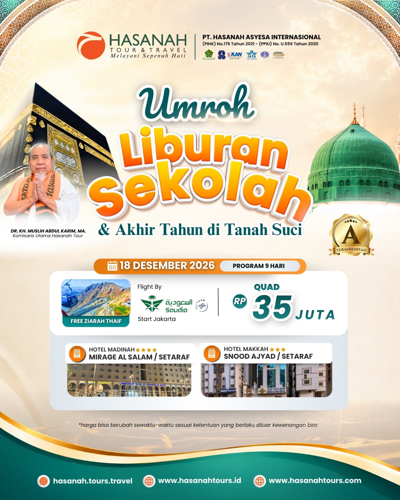 Umroh Liburan Sekolah Akhir tahun Spesial Musim Dinging